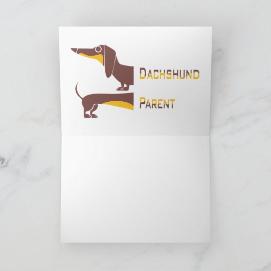 Grappig schattig teckel voor lange hond ouder notitiekaartje (Binnen)