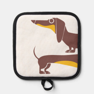 Grappig schattig teckel voor lange hond ouder pannenlap