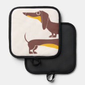Grappig schattig teckel voor lange hond ouder pannenlap (Voorkant / Achterkant)