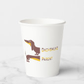 Grappig schattig teckel voor lange hond ouder papieren bekers (Achterkant)