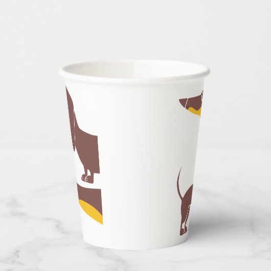 Grappig schattig teckel voor lange hond ouder papieren bekers (Links)