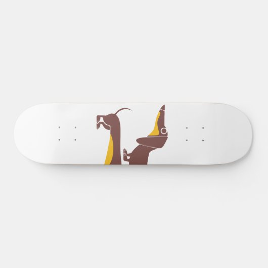 Grappig schattig teckel voor lange hond ouder persoonlijk skateboard (Horizontaal)