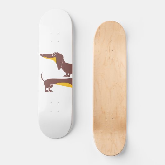 Grappig schattig teckel voor lange hond ouder persoonlijk skateboard (Voorkant)