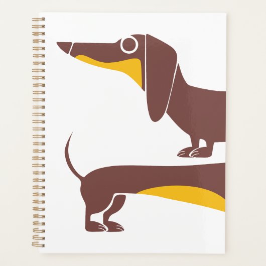 Grappig schattig teckel voor lange hond ouder planner (Voorkant)