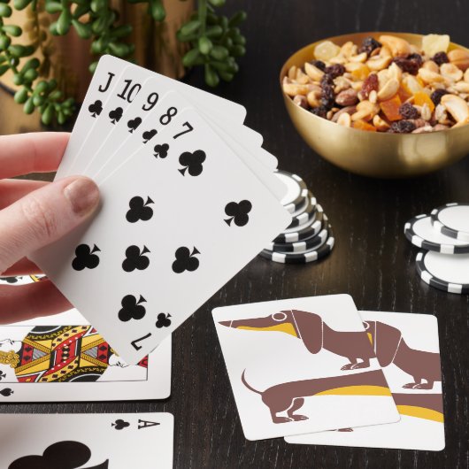 Grappig schattig teckel voor lange hond ouder pokerkaarten (Insitu)