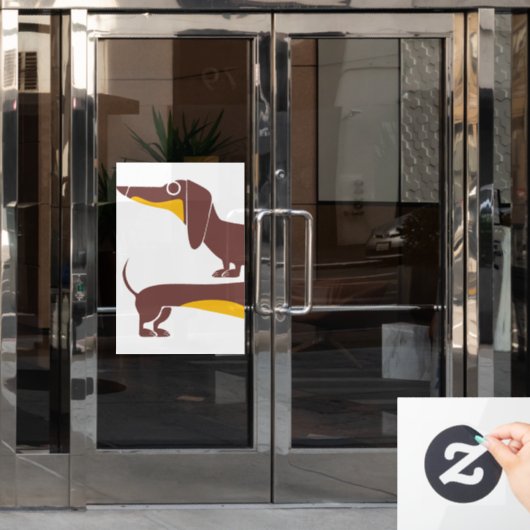 Grappig schattig teckel voor lange hond ouder raamsticker (Kantoordeur)