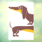 Grappig schattig teckel voor lange hond ouder raamsticker (Vel 3)