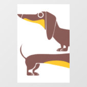 Grappig schattig teckel voor lange hond ouder raamsticker (Vel)
