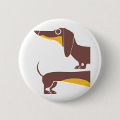 Grappig schattig teckel voor lange hond ouder ronde button 5,7 cm (Voorkant)