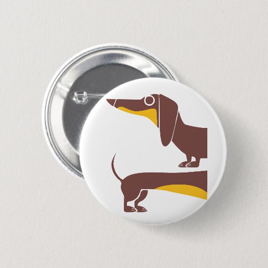 Grappig schattig teckel voor lange hond ouder ronde button 5,7 cm (Voorkant /achterkant)