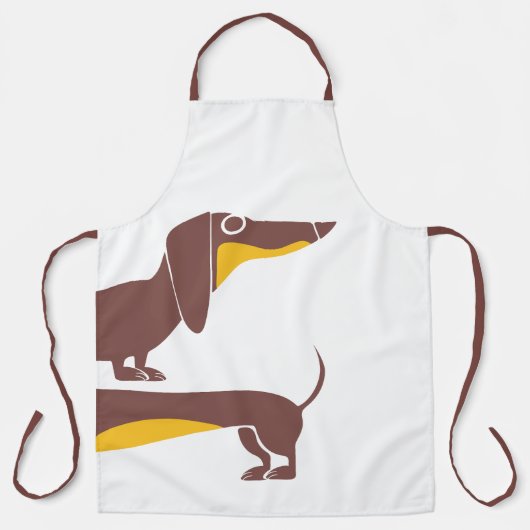 Grappig schattig teckel voor lange hond ouder schort (Voorkant)