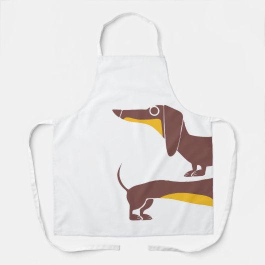 Grappig schattig teckel voor lange hond ouder schort (Voorkant)