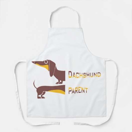 Grappig schattig teckel voor lange hond ouder schort (Voorkant)