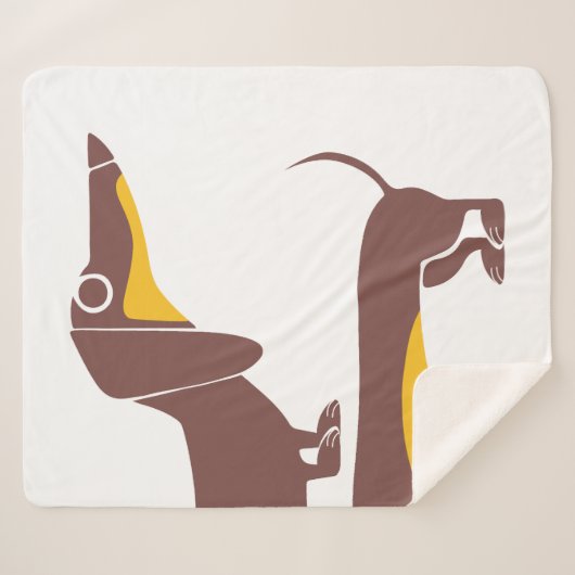 Grappig schattig teckel voor lange hond ouder sherpa deken (Voorkant (horizontaal))