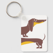 Grappig schattig teckel voor lange hond ouder sleutelhanger (Voorkant)