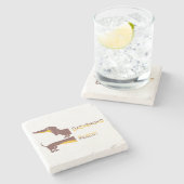 Grappig schattig teckel voor lange hond ouder stenen onderzetter (Zijkant)