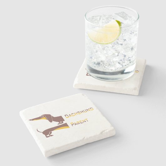 Grappig schattig teckel voor lange hond ouder stenen onderzetter (Zijkant)