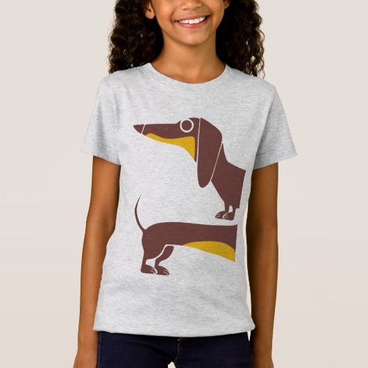 Grappig schattig teckel voor lange hond ouder t-shirt (Voorkant)