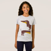 Grappig schattig teckel voor lange hond ouder t-shirt (Voorkant volledig)