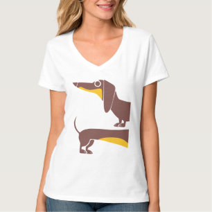 Grappig schattig teckel voor lange hond ouder t-shirt