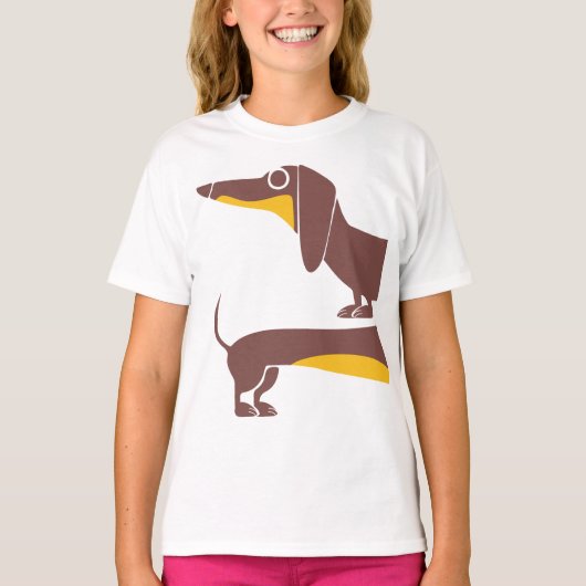 Grappig schattig teckel voor lange hond ouder t-shirt (Voorkant)