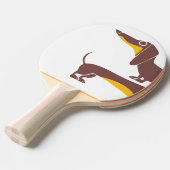 Grappig schattig teckel voor lange hond ouder tafeltennisbatje (Voorkant Gekanteld)