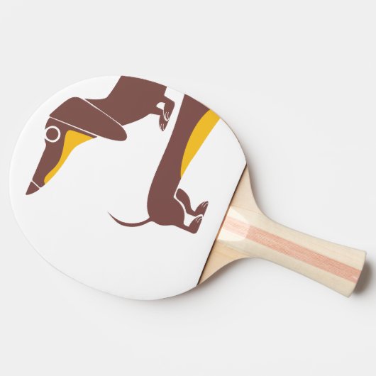 Grappig schattig teckel voor lange hond ouder tafeltennisbatje (Zijkant)