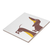 Grappig schattig teckel voor lange hond ouder tegeltje (Zijkant)