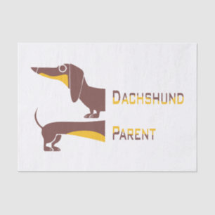 Grappig schattig teckel voor lange hond ouder tissuepapier