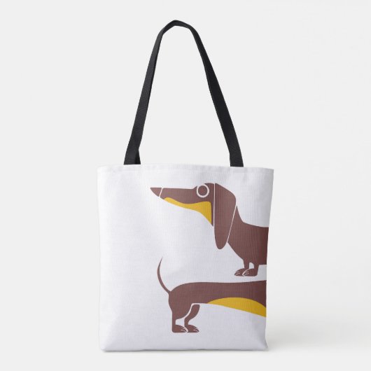 Grappig schattig teckel voor lange hond ouder tote bag (Achterkant)