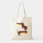 Grappig schattig teckel voor lange hond ouder tote bag (Achterkant)