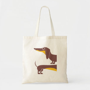 Grappig schattig teckel voor lange hond ouder tote bag