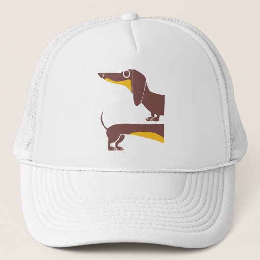 Grappig schattig teckel voor lange hond ouder trucker pet (Voorkant)