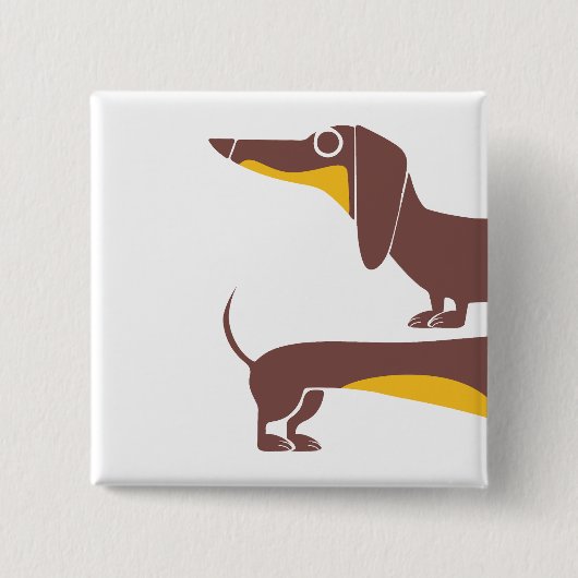 Grappig schattig teckel voor lange hond ouder vierkante button 5,1 cm (Voorkant)