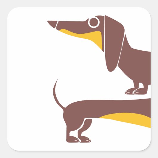 Grappig schattig teckel voor lange hond ouder vierkante sticker (Voorkant)