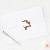 Grappig schattig teckel voor lange hond ouder vierkante sticker (Envelop)