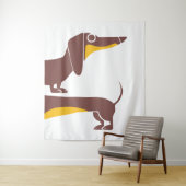 Grappig schattig teckel voor lange hond ouder wandkleed (In situ)