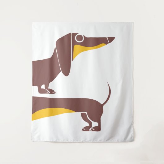 Grappig schattig teckel voor lange hond ouder wandkleed (Voorkant)