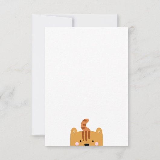 Grappig schattig tijgerdier. Kinderen verjaardag z Bedankkaart (Achterkant)