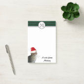 Grappig schattig Vakantie kerstkat monogram Post-it® Notes (Kantoor)