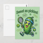 Grappig Schattig Zoet als Augurken Pickleball Briefkaart (Voorkant / Achterkant)