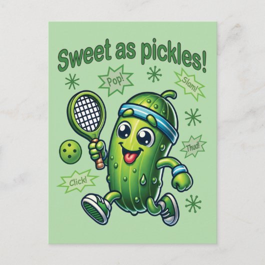 Grappig Schattig Zoet als Augurken Pickleball Briefkaart (Voorkant)