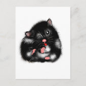 Grappig schattig zwart wit syrian hamster geschenk briefkaart (Voorkant)
