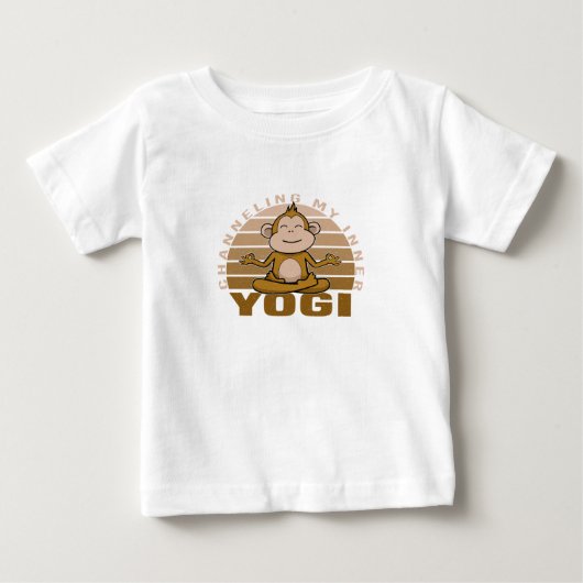Grappig schattige aap die yoga doet. (Voorkant)