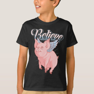 Grappig Schattige als varkens vliegen geloven idio T-shirt