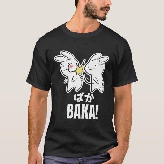 Grappig Schattige Anime Baka Rabbit Bunny Slap Bak T-shirt (Voorkant)
