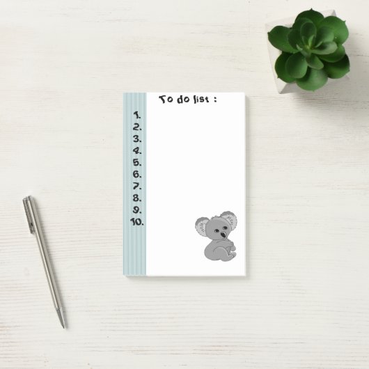 Grappig schattige baby koala" om een lijst te make post-it® notes (Kantoor)