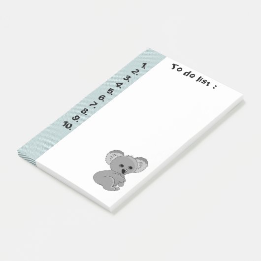 Grappig schattige baby koala" om een lijst te make post-it® notes (Schuin)