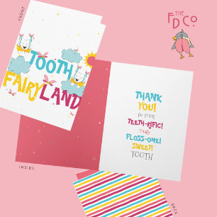 Grappig Schattige bedankt van Tooth Fairy Land Kaart