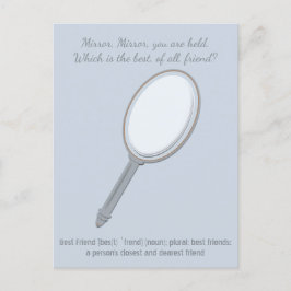 Grappig, Schattige Beste Vriend Wens, Foto Mirror Briefkaart